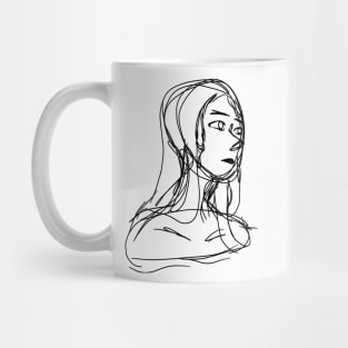 sketchy girl minimalista aesthetic Mug
